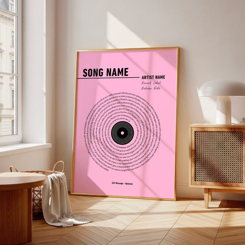 Custom Song Lyric Vinyl Wall Art - Image 5
