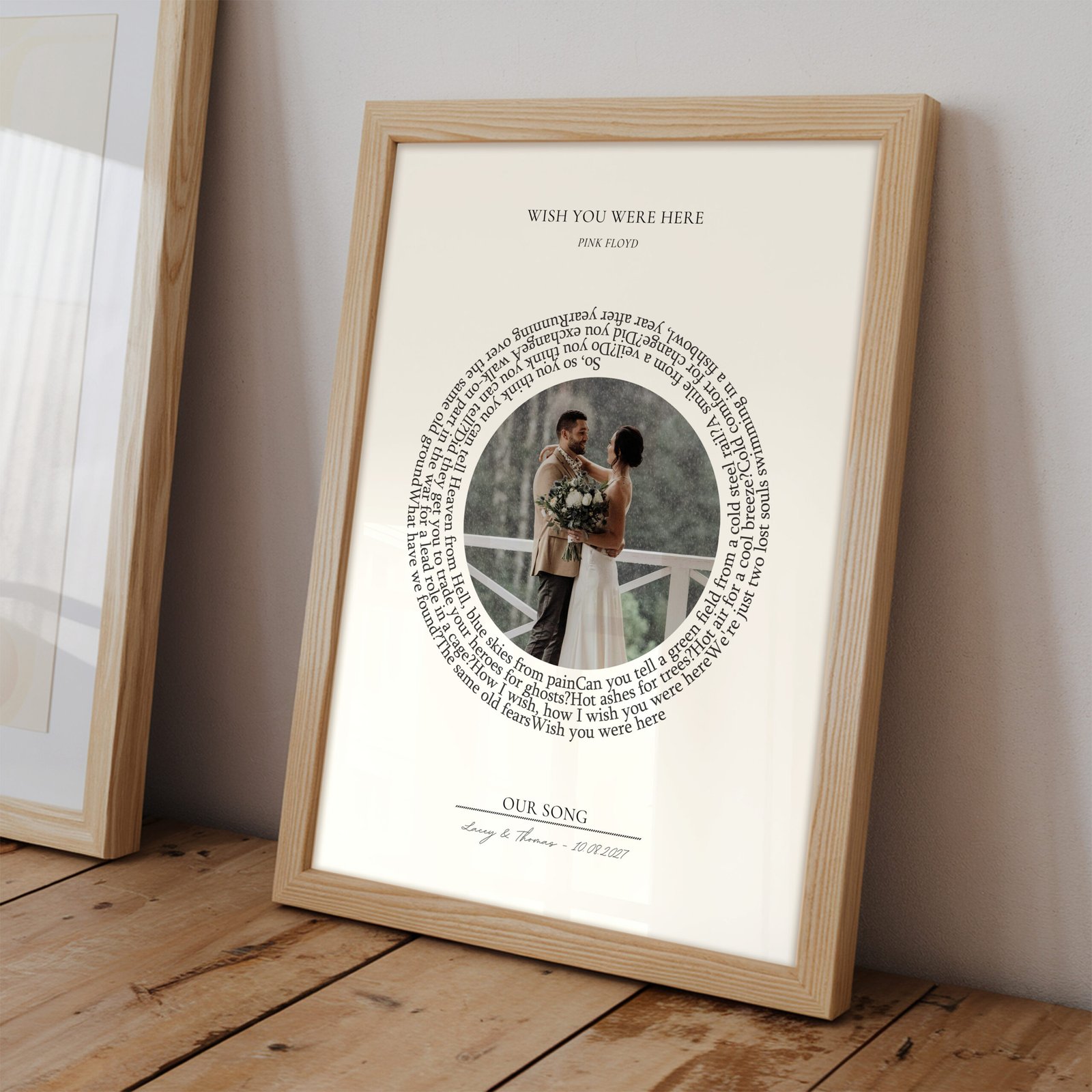 Custom Song Lyric Print with Photo – Personalized Wedding or Anniversary Gift - Image 2