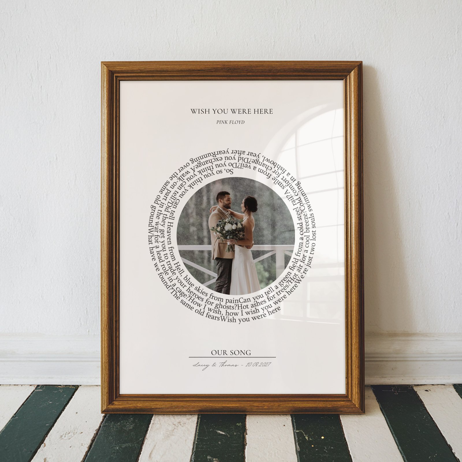 Custom Song Lyric Print with Photo – Personalized Wedding or Anniversary Gift - Image 3