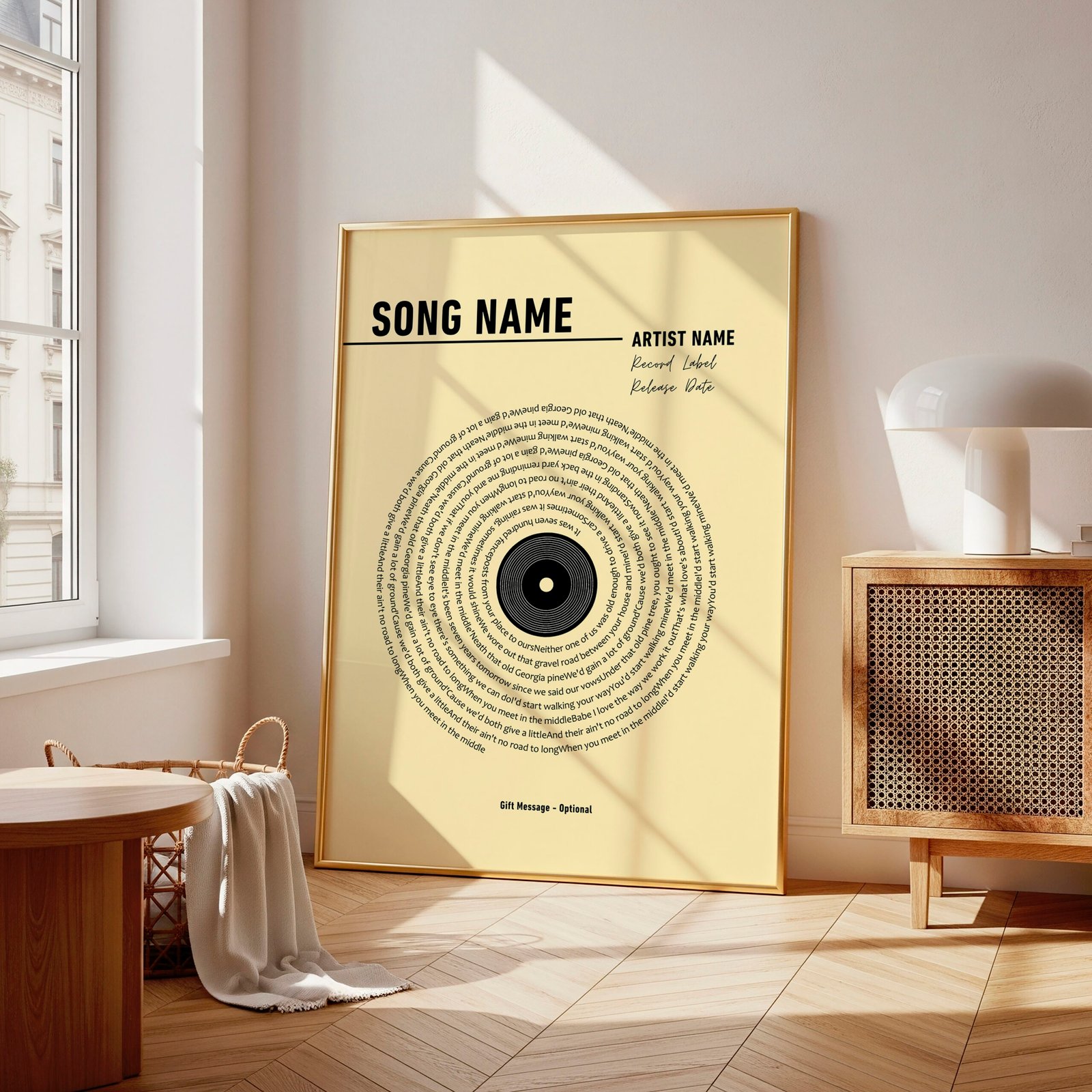 Custom Song Lyric Vinyl Wall Art - Image 2